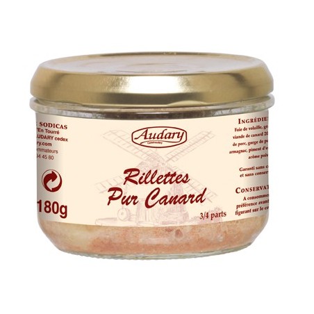 RILLETTES PUR CANARD -Audary- bocal 180 g