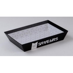 CORBEILLE en carton NOIRE "Saveurs" - 27x20x5 cm