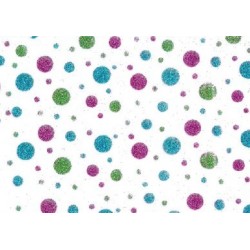 PATH Fabric width 0.30 m-GREEN PINK BLUE TABLE - roll 5 m