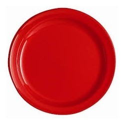 plate ROUND -Ø 24 cm - RED - The bag 12