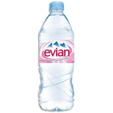 agua de Evian botella de plástico PET de 1 litro
