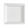 Plato blanco cuadrado 18x18 cm plástico desechable - los 12