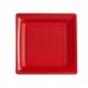 Piatto quadrato rosso 18x18 cm plastica usa e getta - il 12