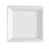 Plate white square 23x23 cm disposable plastic - the 12