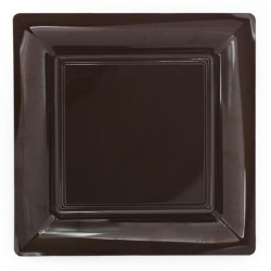 Placa chocolate cuadrado 23x23 cm Plástico desechable - los 12