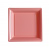 Pastel rosa placa cuadrada 23x23 cm plástico desechable - el 12