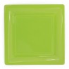 Plato verde cuadrado anis 23x23 cm plástico desechable - 12