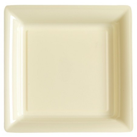 Plate square ivory 29x29 cm disposable plastic - the 12