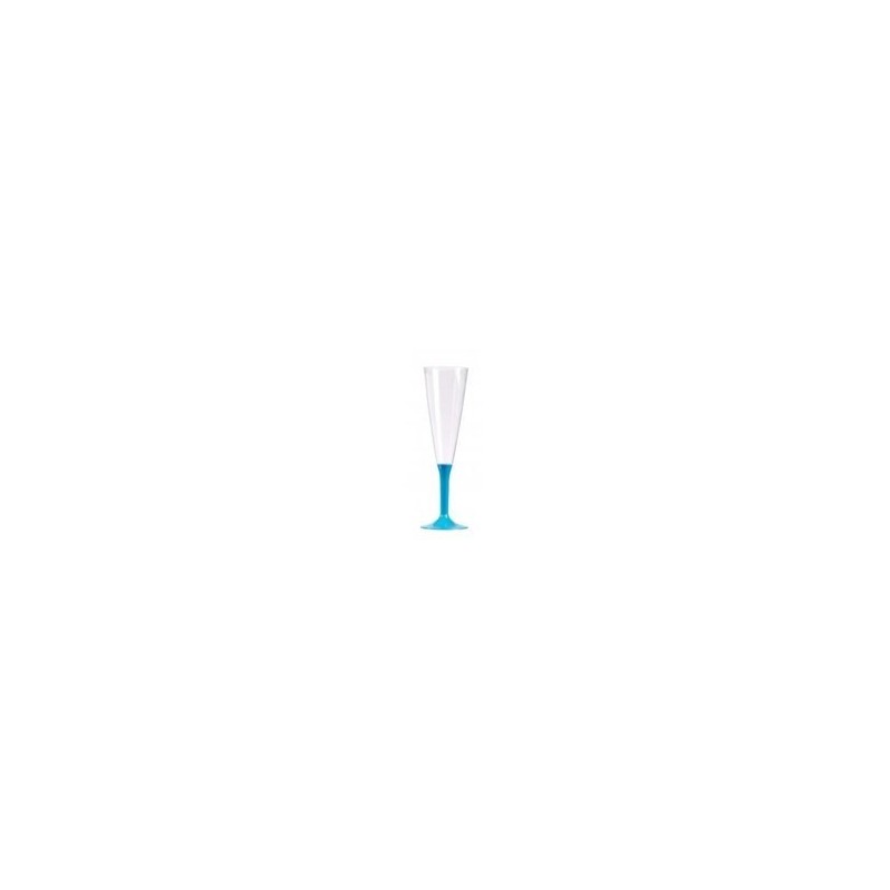 Plastic Champagne Flute turquoise foot 15 cl - the 10