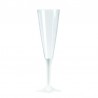 Flûte à Champagne en Plastique pied blanc 15 cl - les 10