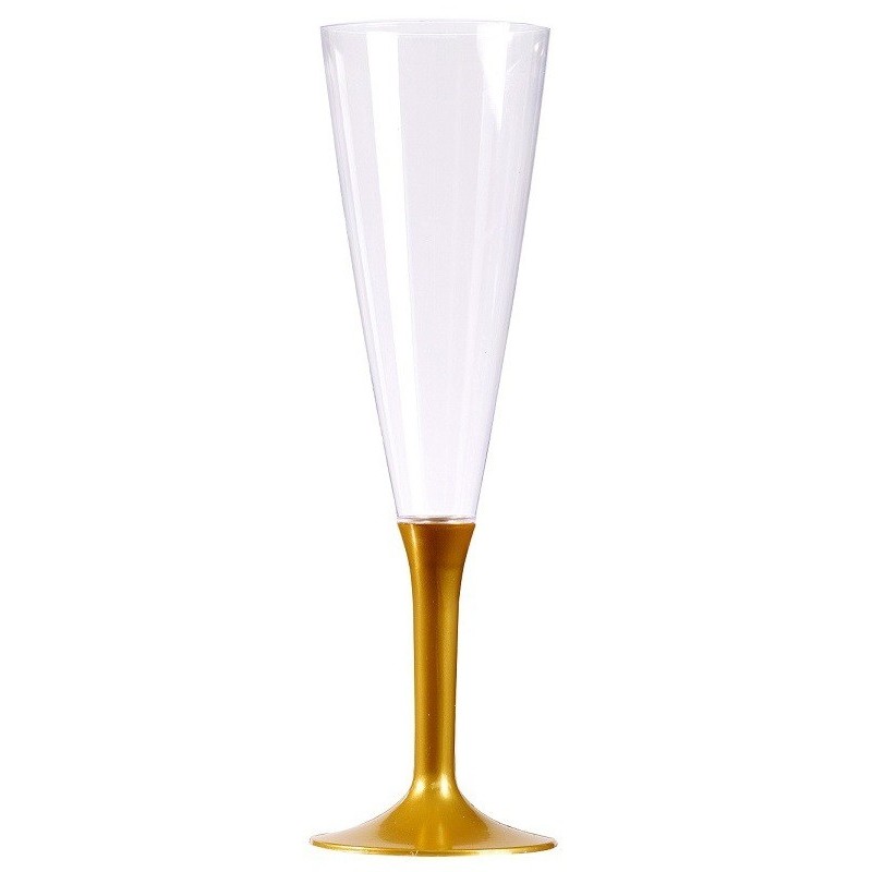 Flauta de champán en plástico dorado 15 cl - los 10