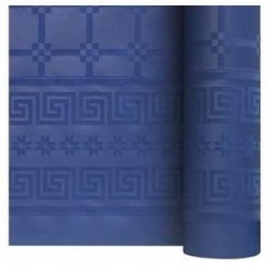 Papel Damasco con Estampado Universal Chic y clásico Caja de 12 Rollos Ref R480619I Pro Nappe Color Azul Marino Mantel de Papel Damasco desechable en Rollo 6 M de Largo X 1,20 M de Ancho