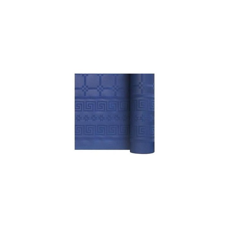 Nappe Bleue Marine en papier damassé largeur 1,20 m - le rouleau de 25 m