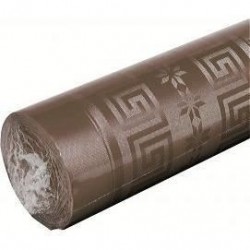 Nappe Chocolat en papier damassé largeur 1,20 m - le rouleau de 25 m