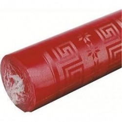 Nappe Rouge en papier damassé largeur 1,20 m - le rouleau de 25 m