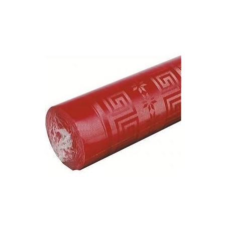 Mantel rojo en papel damasco ancho 1,20 m - el rollo de 25 m