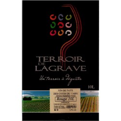 Terroir de Lagrave COTES DU TARN Vin Rouge VDP Fontaine à vin BIB 10 L