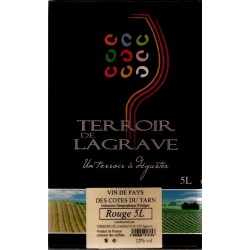 Terroir de Lagrave COTES DU TARN Vino tinto VDP Fuente de vino BIB 5 L