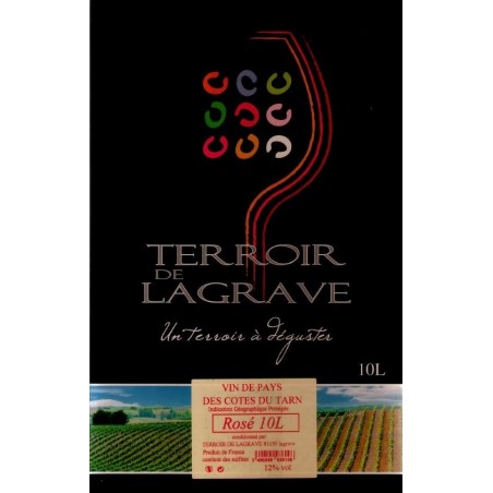 Terroir de Lagrave COTES DU TARN Wine Rosé VDP Wine fountain BIB 10 L