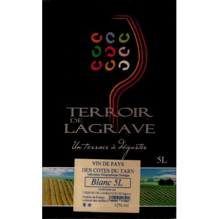 Terroir de Lagrave COTES DU TARN White Wine VDP Wine Fountain BIB 5 L