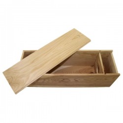WOODEN BOX for 1 magnum Bordelais format with zipper lid and guillotine inside