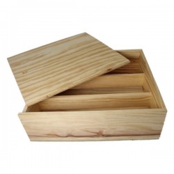 WOODEN BOX for 3 bottles of Burgundy format with zipper and boards inside
