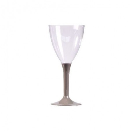 VIDRIO Wine Foot Grey Silver Plastic Plastic Disposable 16 cl - 10
