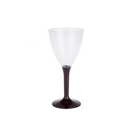 GLASS Wine Black plastic disposable crystal 16 cl - the 10