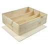 WOODEN BOX for 3 bottles Bordelaise format with zipper and boards inside