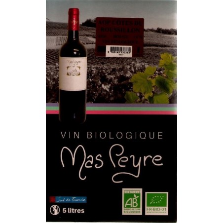 Mas Peyre COTES OF THE ROUSSILLON Red wine PDO Wine fountain BIB 5 L organic
