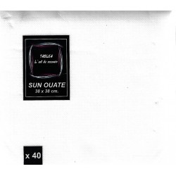 SERVIETTE BLANCHE en papier jetable 38 x 38 cm Sun Ouate unie- le sachet de 40