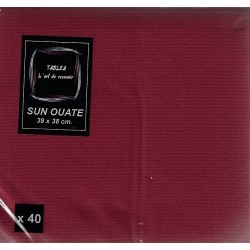 TOVAGLIOLO BORDEAUX in carta usa e getta 38 x 38 cm Sun Ouat plain - il sacchetto di 40