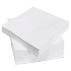 TOALLA BLANCA en papel desechable 40 x 40 cm 2 capas - la bolsa de 100