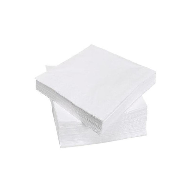 WHITE TOWEL in disposable paper 38 x 38 cm 2-ply - the bag of 100