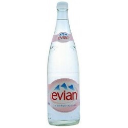 AGUA EVIAN - 12 botellas de 1 L en vidrio retornable (depósito de 4,20 € incluido en el precio)