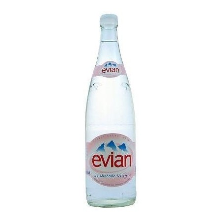 AGUA EVIAN - 12 botellas de 1 L en vidrio retornable (depósito de 4,20 € incluido en el precio)