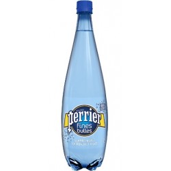 Wasser PERRIER Feine Blasen blaue Plastikflasche 1 L