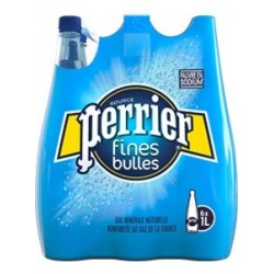 Eau PERRIER Fines Bulles bouteille en plastique bleue 1 L