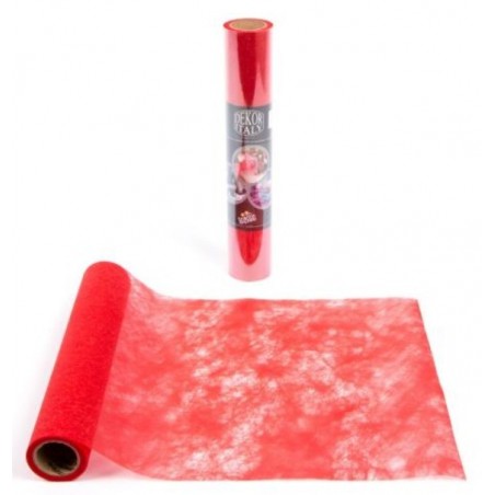 Table runner RED polytulle width 30 cm - the roll of 10 m