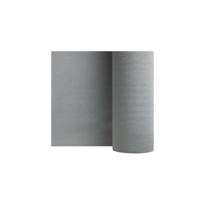Tovaglia grigia in carta non tessuta argento larghezza 1,20 m - rotolo da 25 m