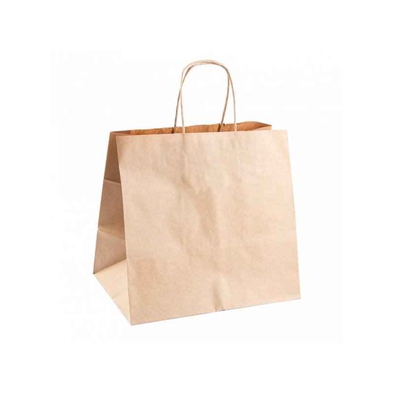 POCKET KRAFT paper catering format with handles 26 + 17x24 cm - the 250