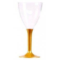 Wine glass gold disposable crystal plastic foot 16 cl - the 10