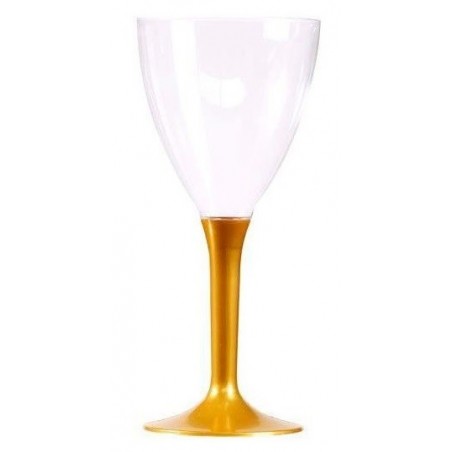 Glas Wein Gold Einweg Kristall Kunststoff Fuß 16 cl - die 10