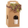 KRAFT cardboard case for 4 bottles with any window 18x18x34 cm