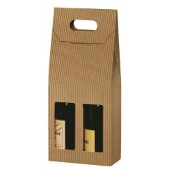 VALISETTE KRAFT carton for 2 bottles with window any size 9x18x41 cm