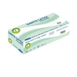 Latex gloves size XL (9/10) disposable, dispenser box of 100 gloves