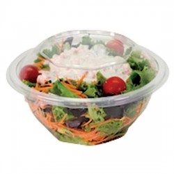 Transparent crystal plastic bowl with lid 370 cc - 50's