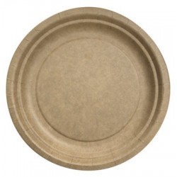 Round plate ø 23 cm Kraft Biodegradable - the 50