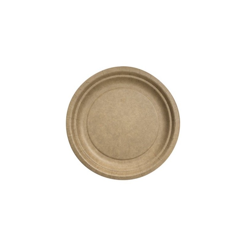 Round plate ø 22 cm Kraft Biodegradable - the 50