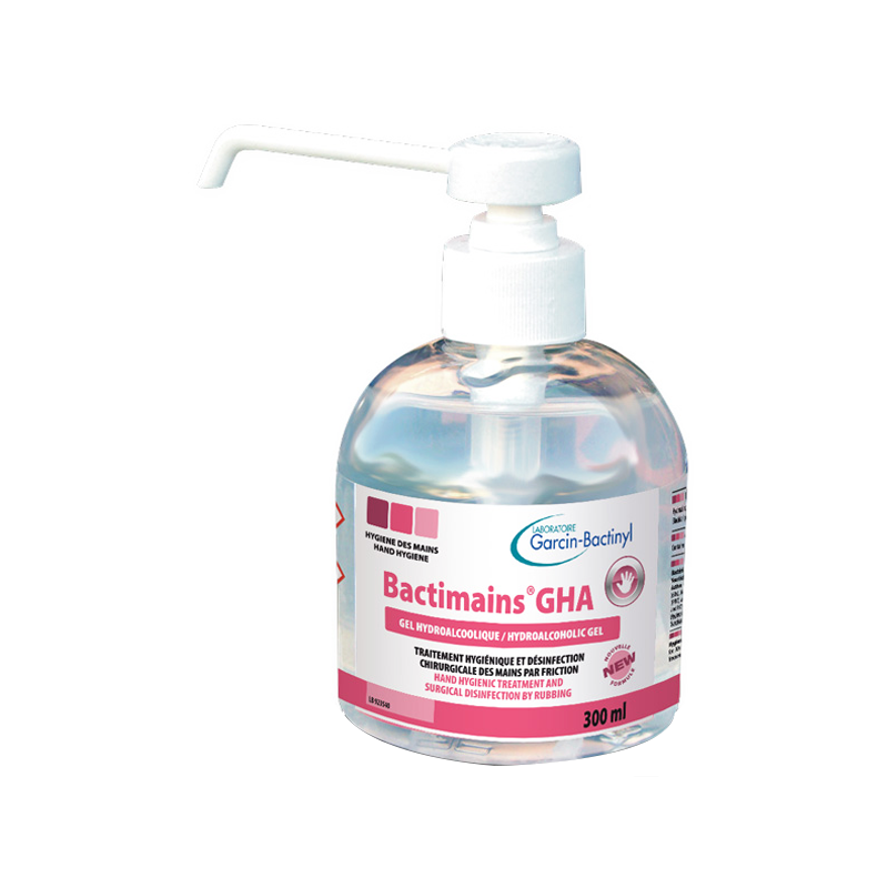 Hydroalcoholic GEL Bactimains GHA 300 ml with 4 ml pump DLUO 04/23